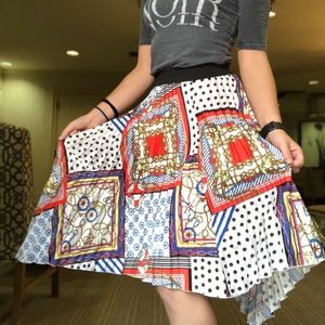 NWOT BERSHKA Fancy Multicolor Pleated Skirt Size S